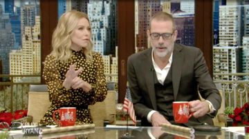 Saloni Isa Polka Dot Devoré Satin Dress worn by Kelly Ripa on LIVE with Kelly and Ryan