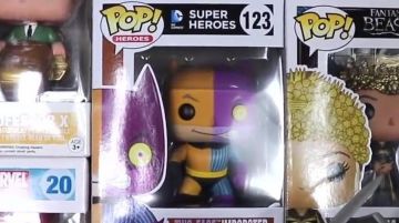 The Figuine FunKo Pop Two-Face in the YouTube video, "ALL OUR POP FUNKO !"