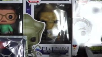 The Figurine FunKo Pop an Alien Warrior in the YouTube video, "ALL OUR POP FUNKO !"