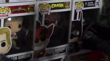 The Figurine FunKo Pop Crash Bandicoot in the YouTube video, "ALL OUR POP FUNKO !"