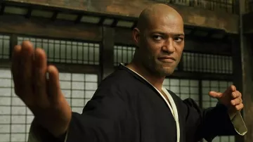 Martial Art Uniform in black worn by Morpheus (Laurence Fishburne) in The Matrix
