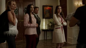The pink top Tibi worn by Crystal Jennings (Ana Brenda Contreras) in Dynasty S02E09