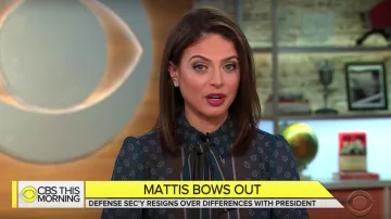 Michael Kors Foulard-Impression Tie-Col Chemisier porté par Bianna Golodryga dans CBS this Morning