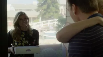 Derek Lam Crewneck Long Sleeve Mixed Print Silk Cotton Pullover worn by Debra Newell (Connie Britton) in Dirty John S01E05