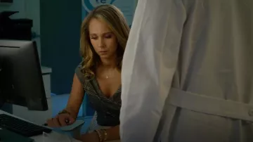 Alice + Olivia Deandra Wrap Shoulder Bustier worn by Veronica Newell (Juno Temple) in Dirty John S01E05