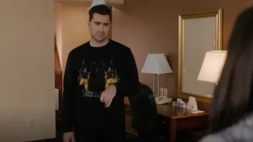 Givenchy Doberman Print Crew Neck Sweatshirt worn by David Rose (Dan Levy) in Schitt's Creek S04E08