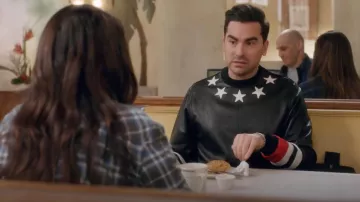 Givenchy Black Star Patch Sweater worn by David Rose (Dan Levy) in Schitt's Creek S04E09