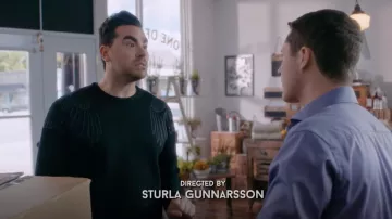 Valentino Black Eagle Print Sweatshirt worn by David Rose (Dan Levy) in Schitt's Creek S04E12