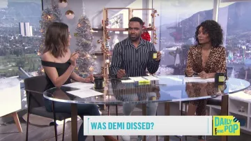 Lucy Paris Nahla Leopard Print Pants usado por Zuri Hall en E! Noticias - Daily Pop