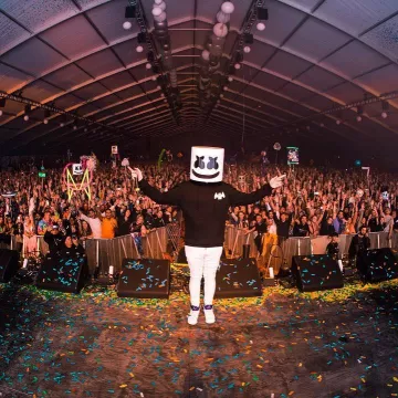 Nike Air Jordan 5 Retro LS "Grape" sneakers worn by Marshmello on his Instagram account @marshmellomusic