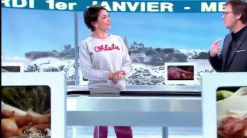 The sweat shirt "Ohlala" by Audrey Tinthouin in Weather map the 1/01/2019 on France 3