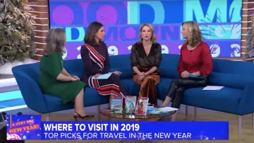 L. K. Bennett Noemi Rouille en Velours Pantalon porté par Amy Robach dans Good Morning America Déc. 31, 2018