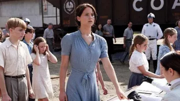 The replica of the dress worn by Katniss Everdeen (Jennifer Lawrence) in Hunger Games