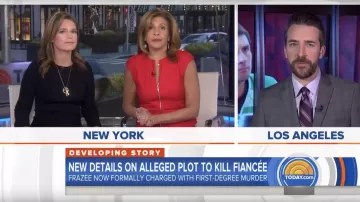 Ted Baker London Kwyli Structured Peplum Body Con Dress in Red worn by Hoda Kotb on Today