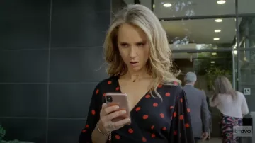 Ganni Polka Dot Wrap Blouse worn by Veronica Newell (Juno Temple) in Dirty John S01E06