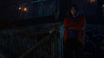 Le gilet orange Urban Outfitters porté par Gert Yorkes (Ariela Barer) dans Marvel's Runaways S02E09