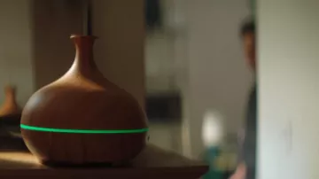 El difusor de aceites esenciales de color madera en YOU S01E06