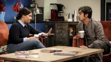 The sweater Alice + Olivia worn by Anu (Rati Gupta) in The Big Bang Theory S12E11