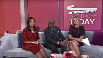 Sanctuary Girl on Fire Leopard Faux Wrap Red Dress worn by Sheinelle Jones on Today Jan. 03, 2019