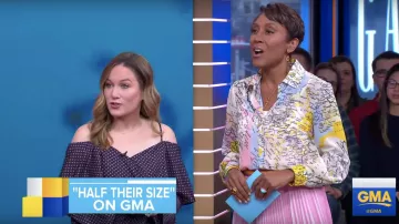 Derek Lam 10 Crosby Map Print Blouse worn by Robin Roberts on Good Morning America Jan. 03, 2019