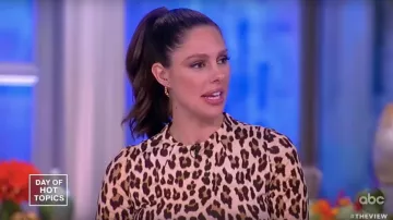 Alice + Olivia Delora Fitted Leopard Mock Neck Dress worn by Abby Huntsman on The View Jan. 03, 2019