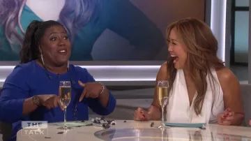 Misha Collection Lorena White Dress worn by Carrie Ann Inaba on The Talk Jan. 02, 2019