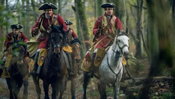 Des soldats britanniques' pistolets à silex comme on le voit dans Outlander S02E11
