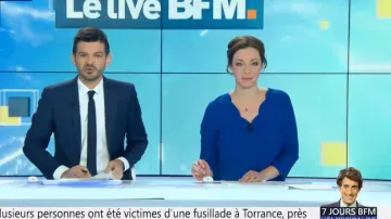 La robe violette de dans Le live de Bfm tv du 05/01/2018