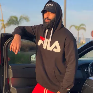 Sweatshirt hoody black Fila La Fouine on his account Instagram @lafouine78