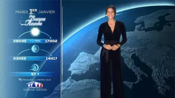 The combination worn by Tatiana Silva when the weather TF1 of the 31/12/18
