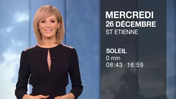 The combination of black, Stéphanie Duval in the Weather (m6) of the 25/12/2018