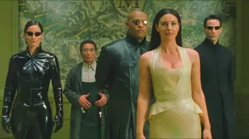 Black Asian Costume Cosplay worn by Neo (Keanu Reeves) as seen in The Matrix Reloaded