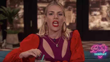 Alexander McQueen Colourblock Mini Vestido usado por Busy Philipps en Busy Tonight 8 de enero de 2019