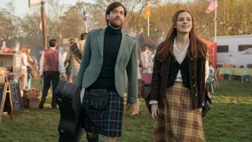 La jupe tartan jaune de Brianna Randall Fraser (Sophie Skelton) dans Outlander S04E03