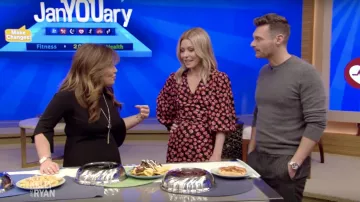 Ganni Floral Print Crepe Dress worn by Kelly Ripa on LIVE with Kelly and Ryan Jan 8, 2019