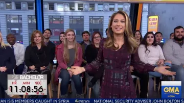 Nanette Nanette Lepore Ls Plaid Robe Wrap porté par Ginger Zee dans Good Morning America