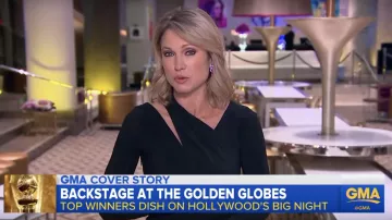 Pamella Roland Jersey à Manches Longues Drapé de la Robe portée par Amy Robach dans Good Morning America