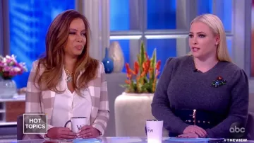 Altuzarra Lazio asymmetric gingham wool blend twill blazer worn by Sunny Hostin on The View