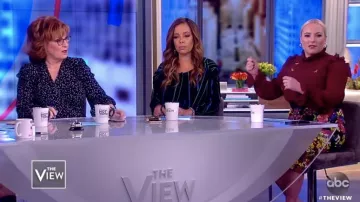 Preen by Thornton Bregazzi Melissa asymmetric striped stretch crepe dress worn by Sunny Hostin on The View