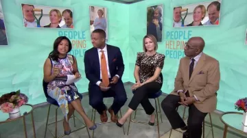 Peter Pilotto Patchwork Drape Dress worn by Sheinelle Jones on Today