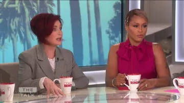 Proenza Schouler Single-Breasted Glen Check Blazer worn by Sharon Osbourne on The Talk Jan 8, 2019