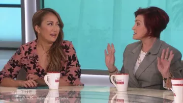 Saloni Edith ruffled flocked chiffon maxi dress worn by Carrie Ann Inaba on The Talk Jan 8, 2019