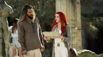 Beige Shirt & Long Cardigan worn by Mera (Amber Heard) as seen in Aquaman