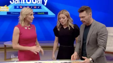 Prada Pleated Godet Skirt worn by Kelly Ripa on LIVE with Kelly and Ryan Jan 9, 2019