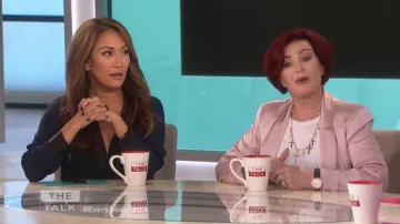 L'agence Two tone Wrap Blouse worn by Carrie Ann Inaba on The Talk Jan 9, 2019