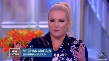 Ted Baker Jazmiin Elegante vestido de cuello corbata usado por Meghan McCain en The View 9 de enero de 2019