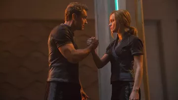 Carol Danvers / Captain Marvel's (Brie Larson) leather training top as seen in Captain Marvel
