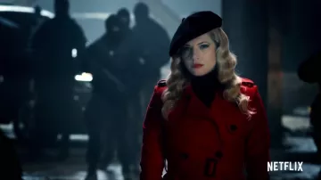 The black beret of Katheryn Winnick in Polar