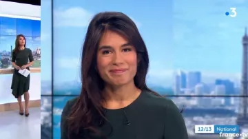 La robe verte de Émilie Tran Nguyen dans le 12/13 du 10/01/2019