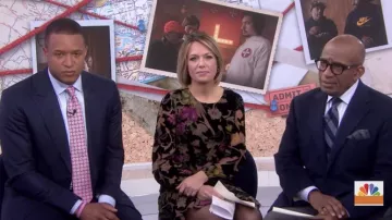 Eliza J Floral Print Velvet Shift Dress worn by Dylan Dreyer On Today